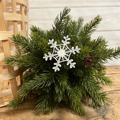 Sparkling Wooden Snowflake Ornament