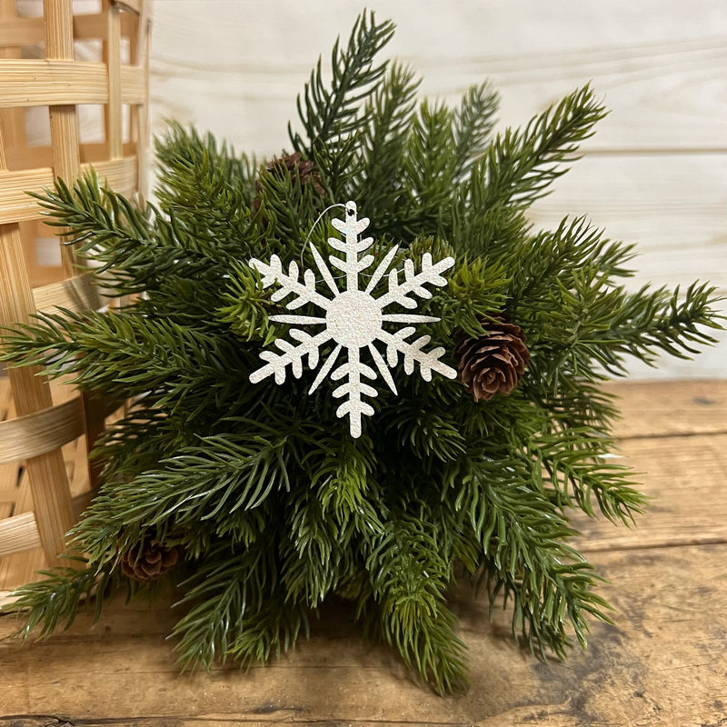 Sparkling Wooden Snowflake Ornament