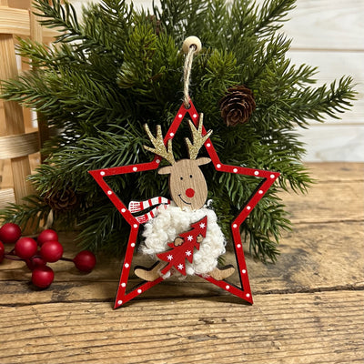 Star and Tree Reindeer Ornament