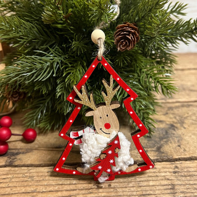 Star and Tree Reindeer Ornament