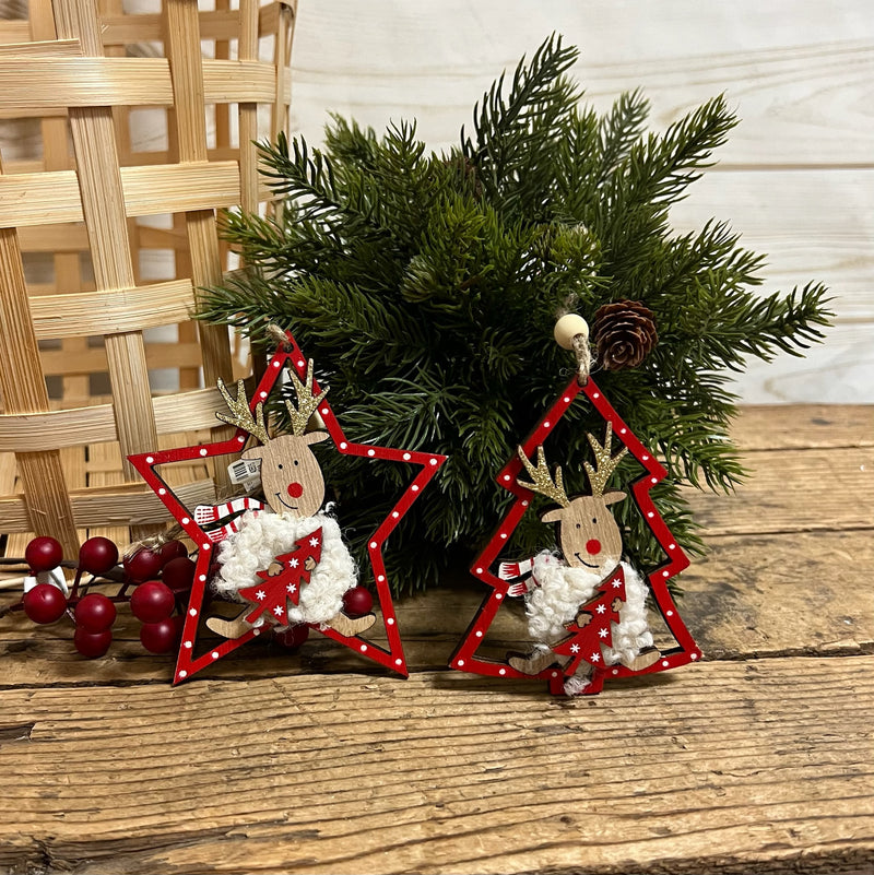 Star and Tree Reindeer Ornament