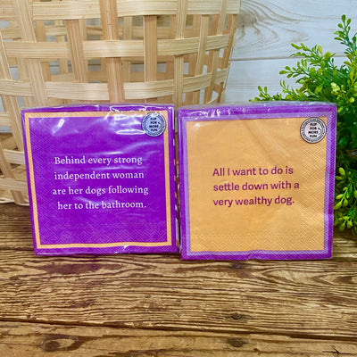 Drinks on me Double The Fun Cocktail Napkins With Funny Sayings