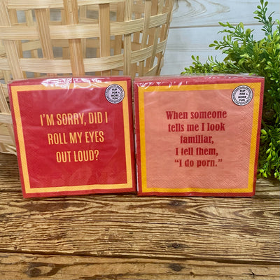 Drinks on me Double The Fun Cocktail Napkins With Funny Sayings