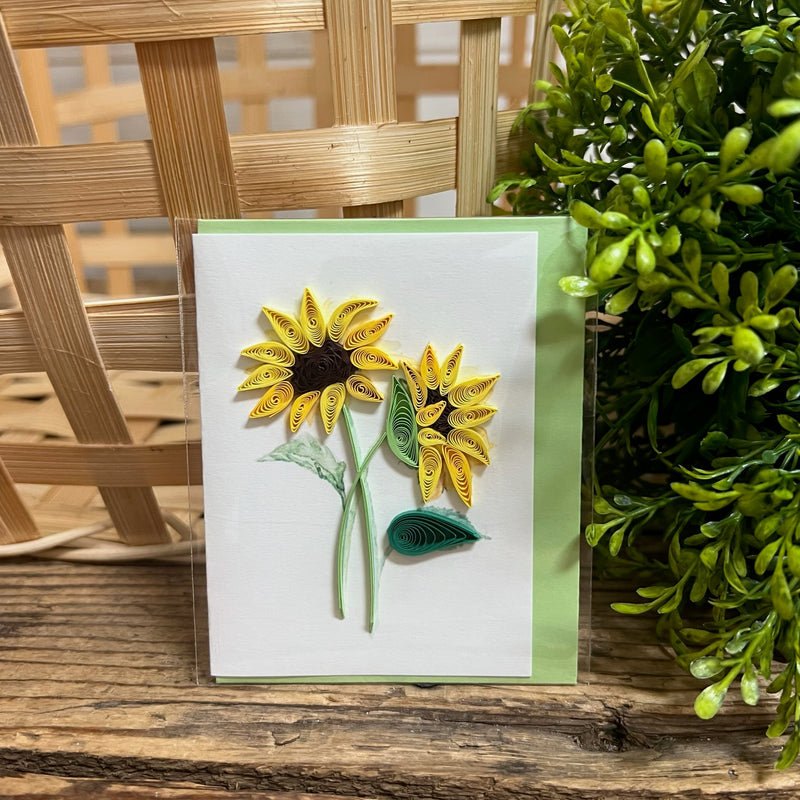 Sunflower Bouquet Gift Enclosure Quilling Card