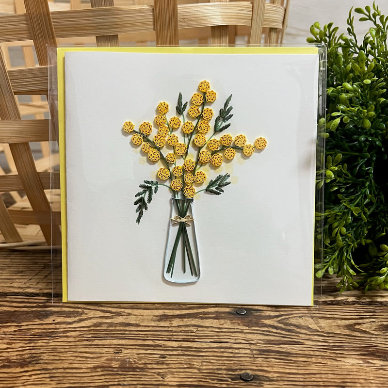 Mimosa Flower Quilling Card