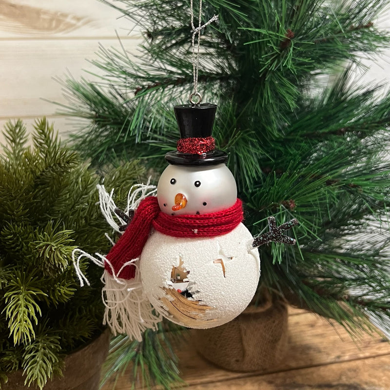 Glass Snowman Ornament