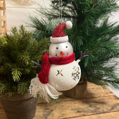 Glass Snowman Ornament