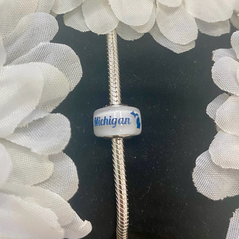 Custom Glass Michigan Map Pandora Charm