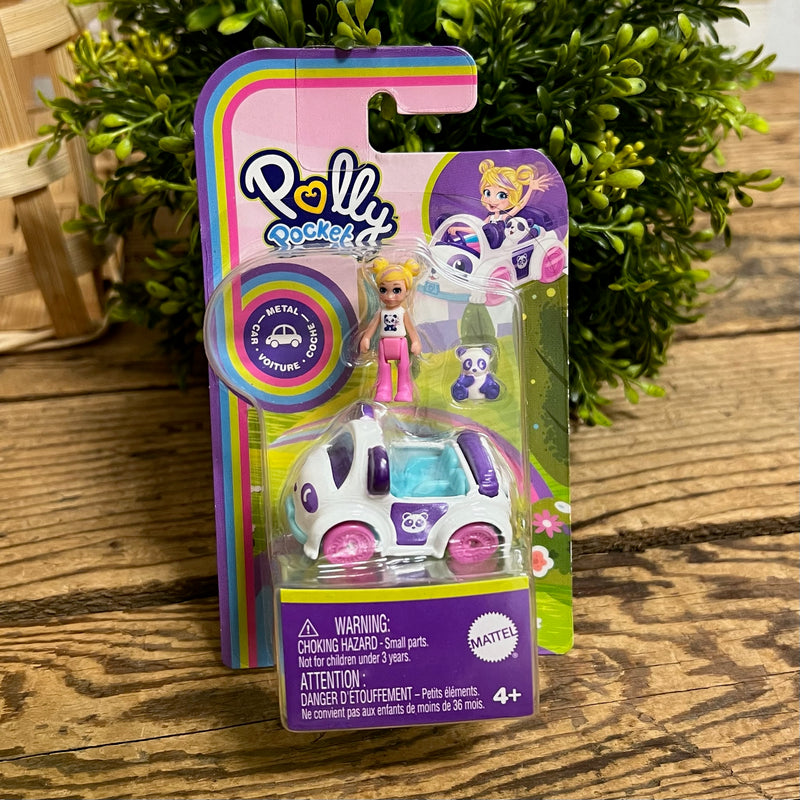 Polly Pocket Micro Doll with Die-cast Vehicle Set