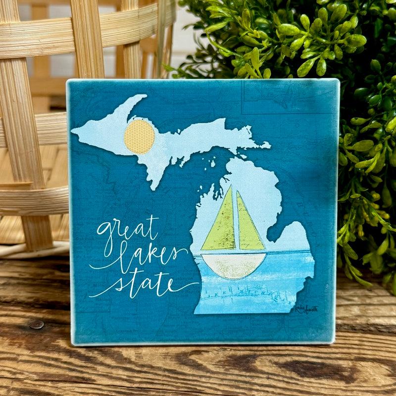 Great Lakes State Michigan Coaster