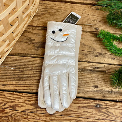 Snowman Puffer Gloves