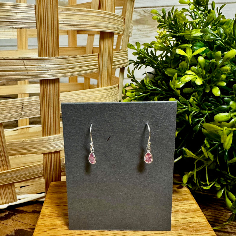 Sterling Silver Crystal Teardrop Earrings