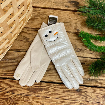 Snowman Puffer Gloves