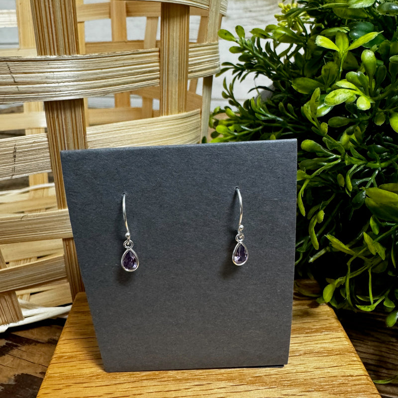 Sterling Silver Crystal Teardrop Earrings