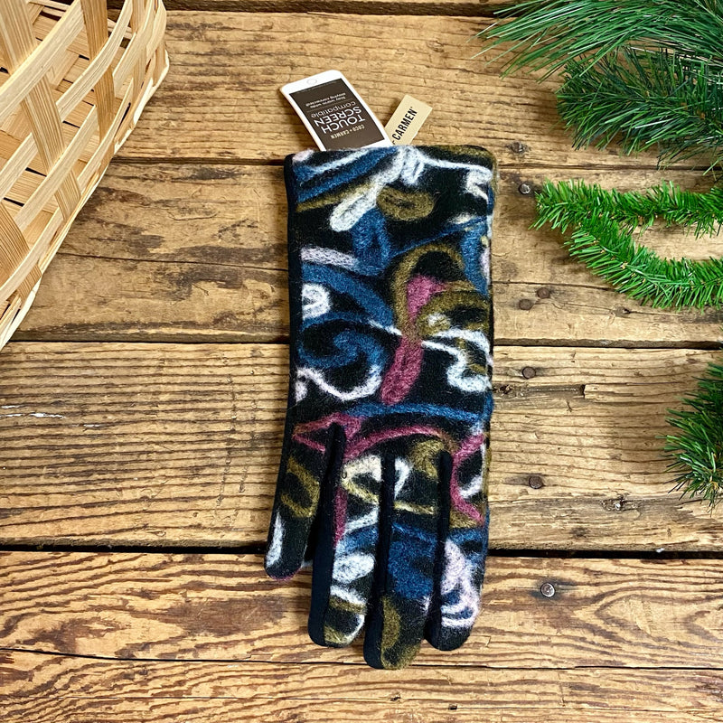 Felted Swirl Gloves
