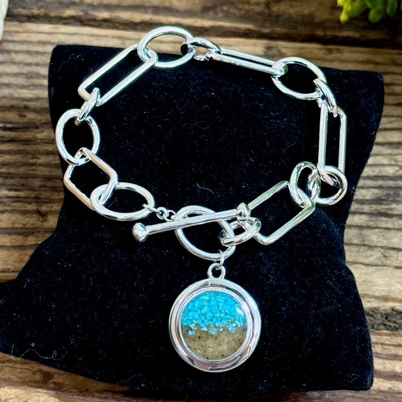 Neptune Toggle Turquoise Gradient & Holland Beach Sand Bracelet