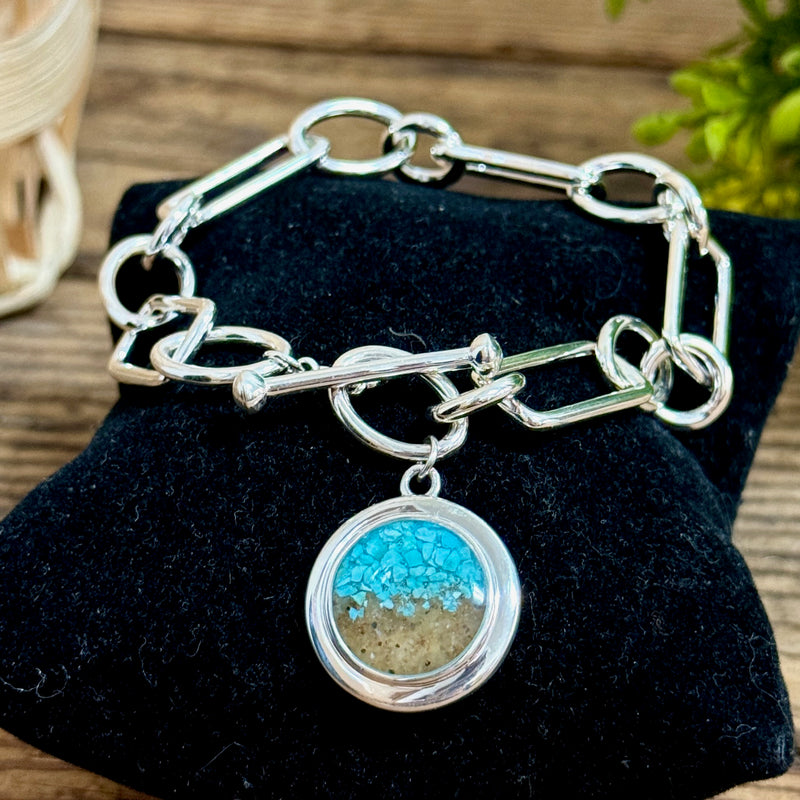 Neptune Toggle Turquoise Gradient & Holland Beach Sand Bracelet