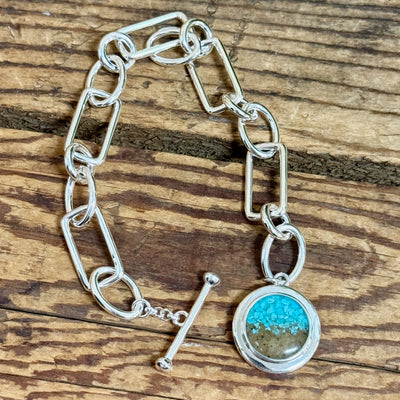 Neptune Toggle Turquoise Gradient & Holland Beach Sand Bracelet