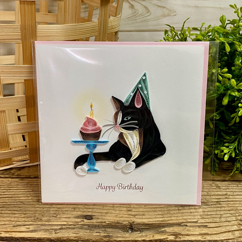 Birthday Cat Quilling Card