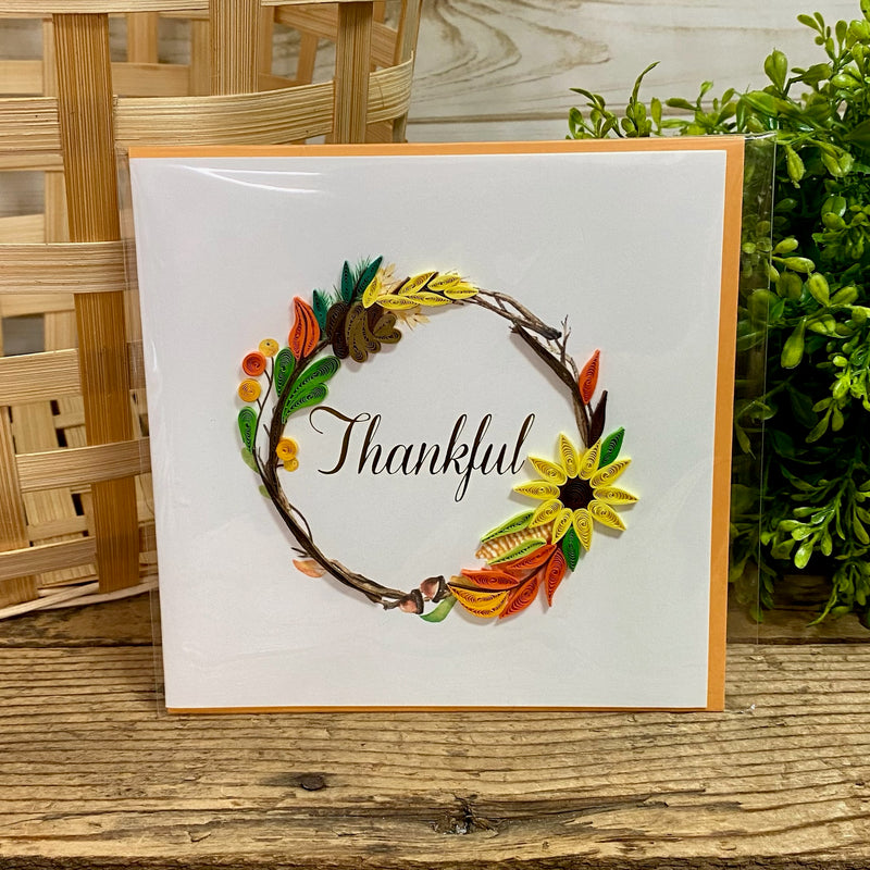 Thankful Wreath Quilling Card