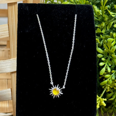 Delicate Sunburst Sunflower Petal Necklace