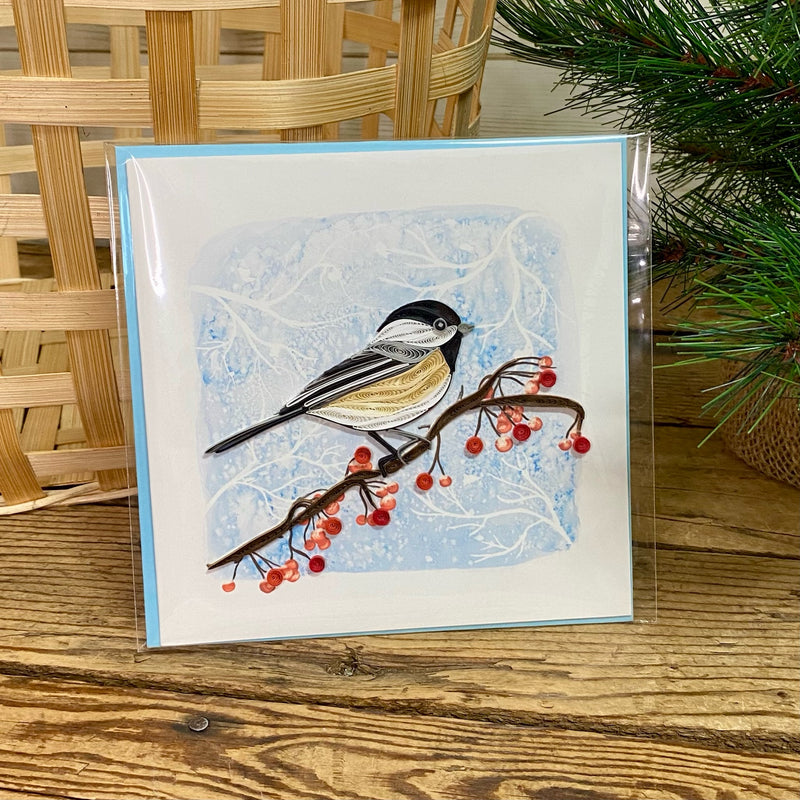 Winter Chickadee Quilling Card