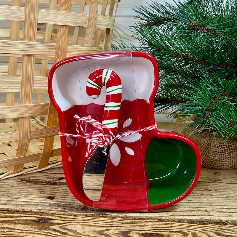 Stocking Bowl with Candy Cane Spreader