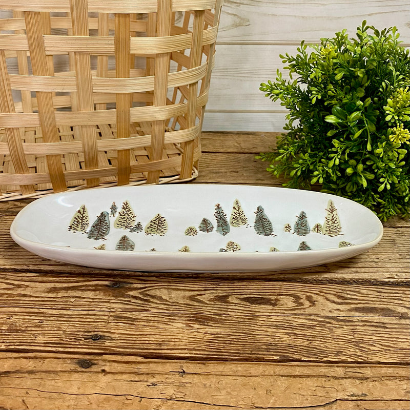Aspen Leaves Oval Dinner Platter
