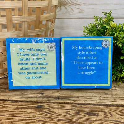 Drinks on me Double The Fun Cocktail Napkins With Funny Sayings