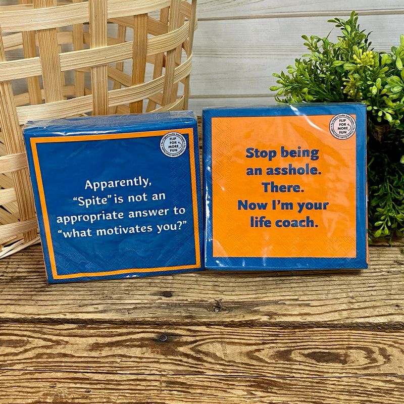 Drinks on me Double The Fun Cocktail Napkins With Funny Sayings