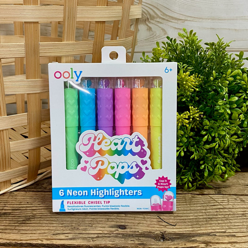 Heart Pops Highlighters 6 Pack