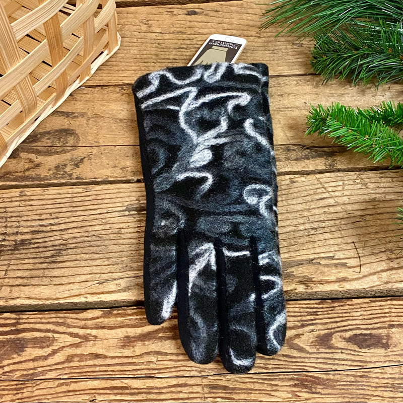 Felted Swirl Gloves