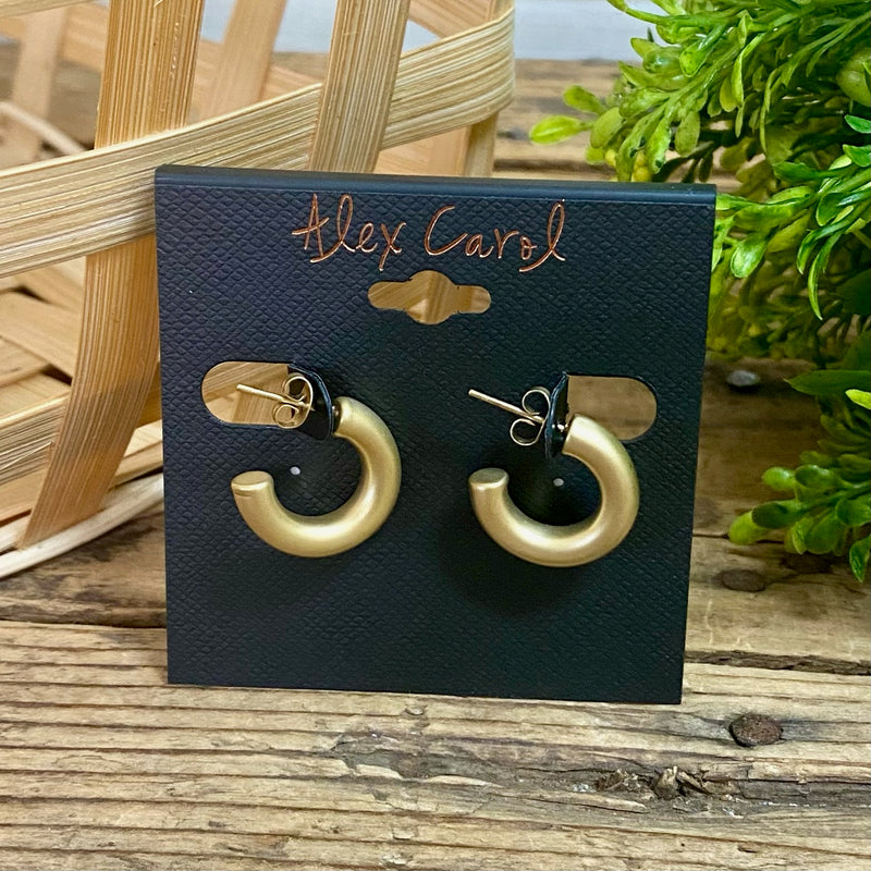 Gold Matte Hoop Earrings