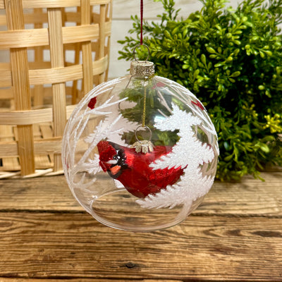 Glass Enclosed Cardinal Ornament