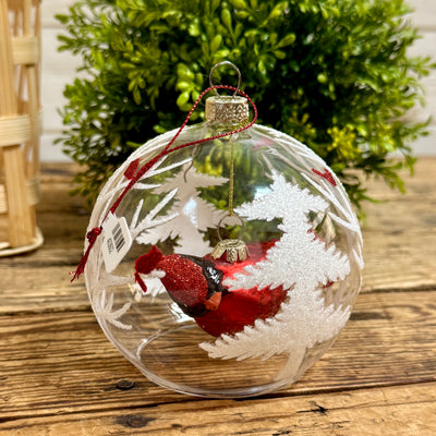 Glass Enclosed Cardinal Ornament