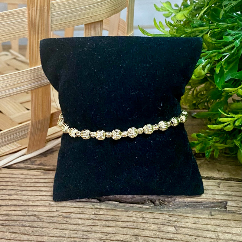 Pumpkin Ball Beaded 3&5mm Bracelet