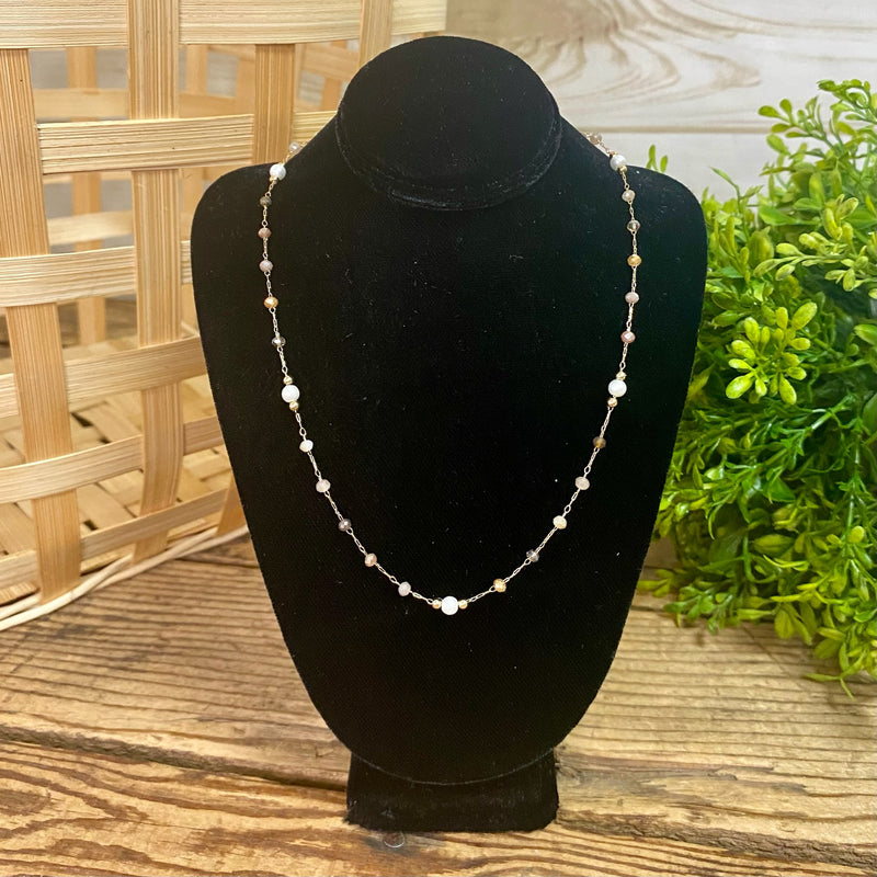 Crystal with Pearl Necklaces