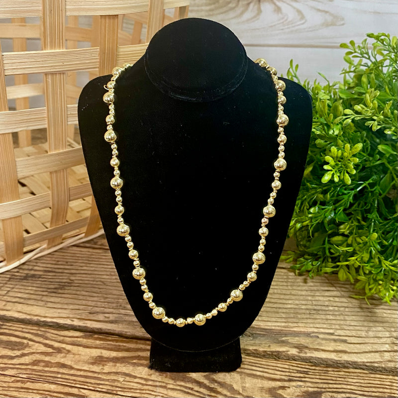 Gold Beaded Balls Necklace