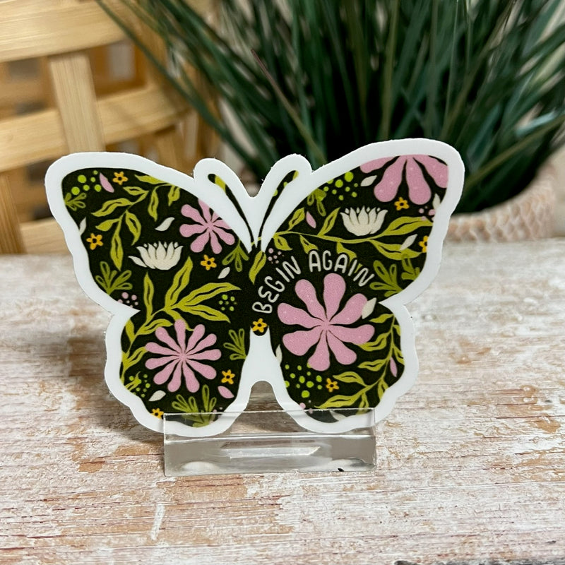 Begin Again Butterfly Sticker