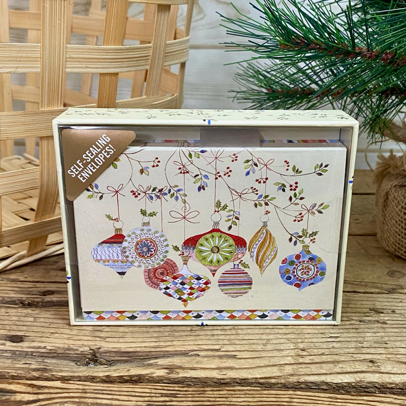 Watercolor Ornaments Boxed Christmas Cards
