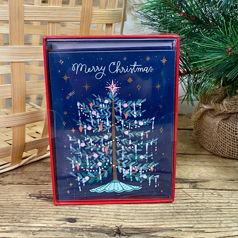 Tinseled Tree Boxed Christmas Cards