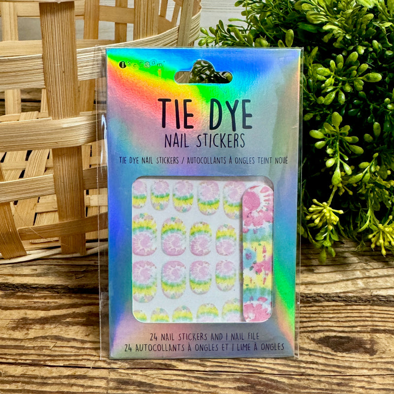 Tie Dye Nail Stickers & Nail File Set