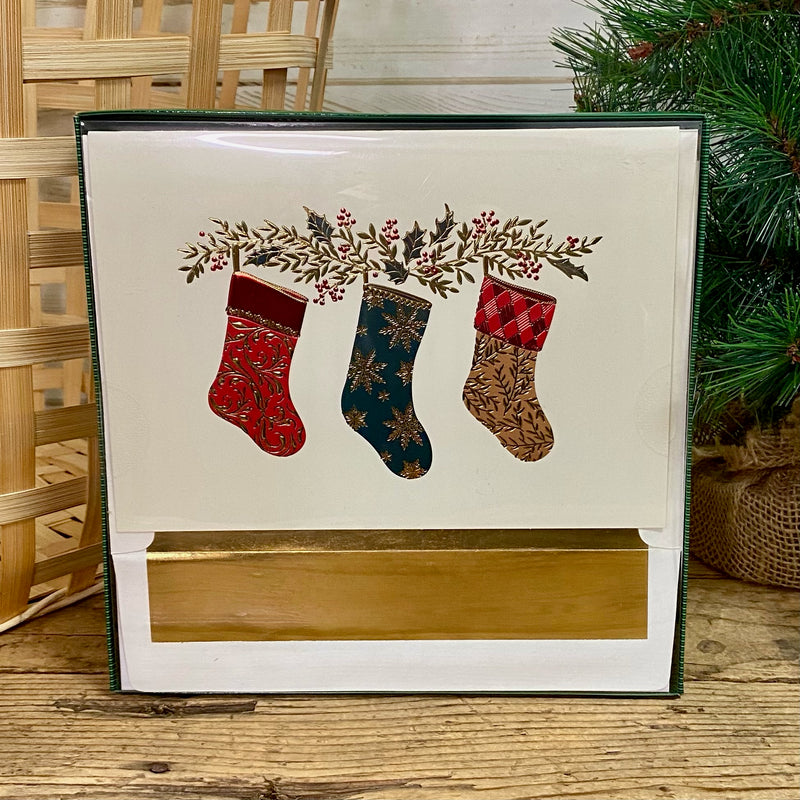 Elegant Stockings Boxed Christmas Cards