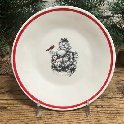 White & Red Christmas Appetizer Plates