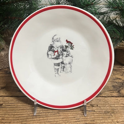 White & Red Christmas Appetizer Plates