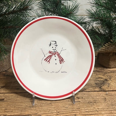 White & Red Christmas Appetizer Plates