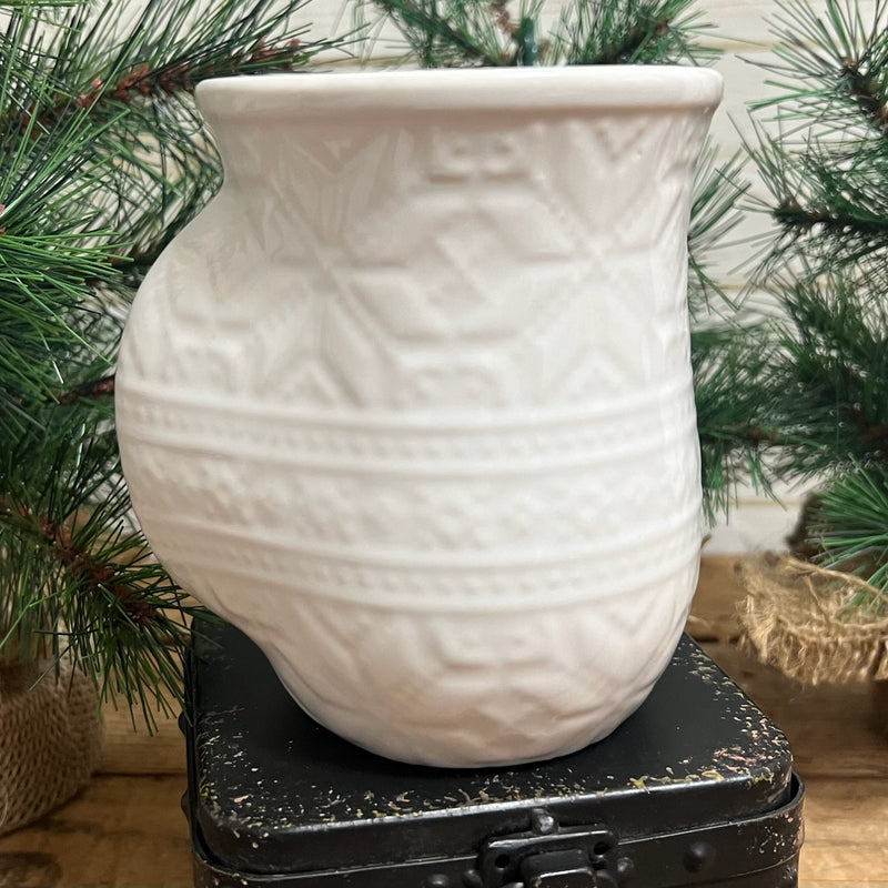 Hand Warmer Mug White Snowflake