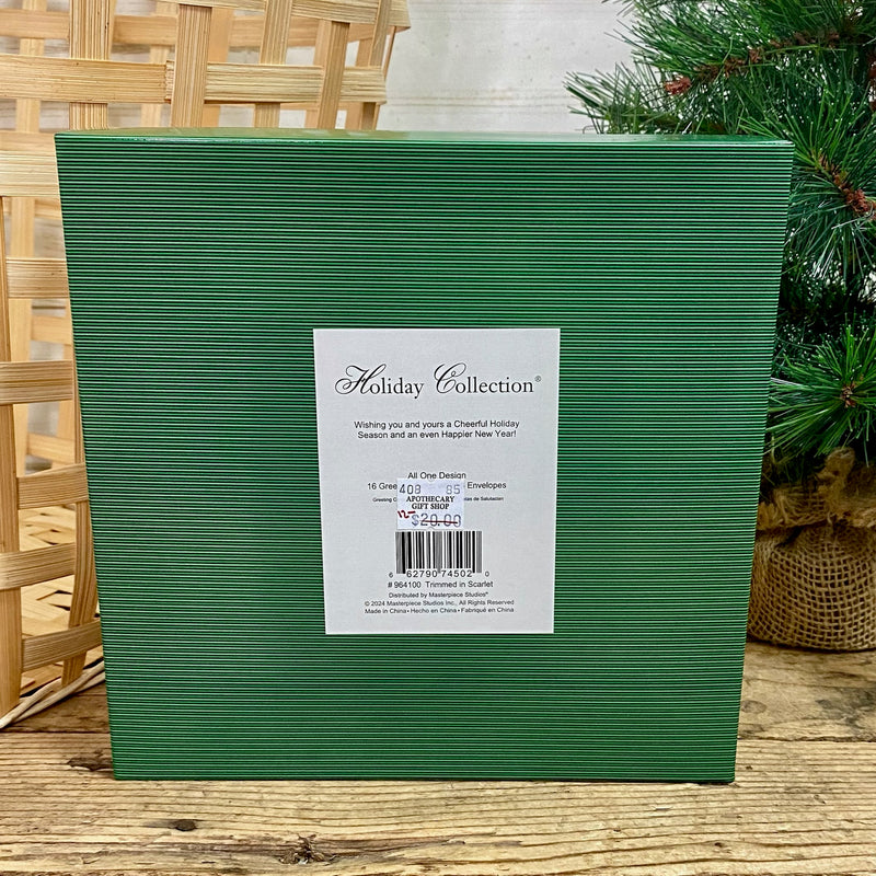 Trimmed Scarlet Boxed Christmas Cards
