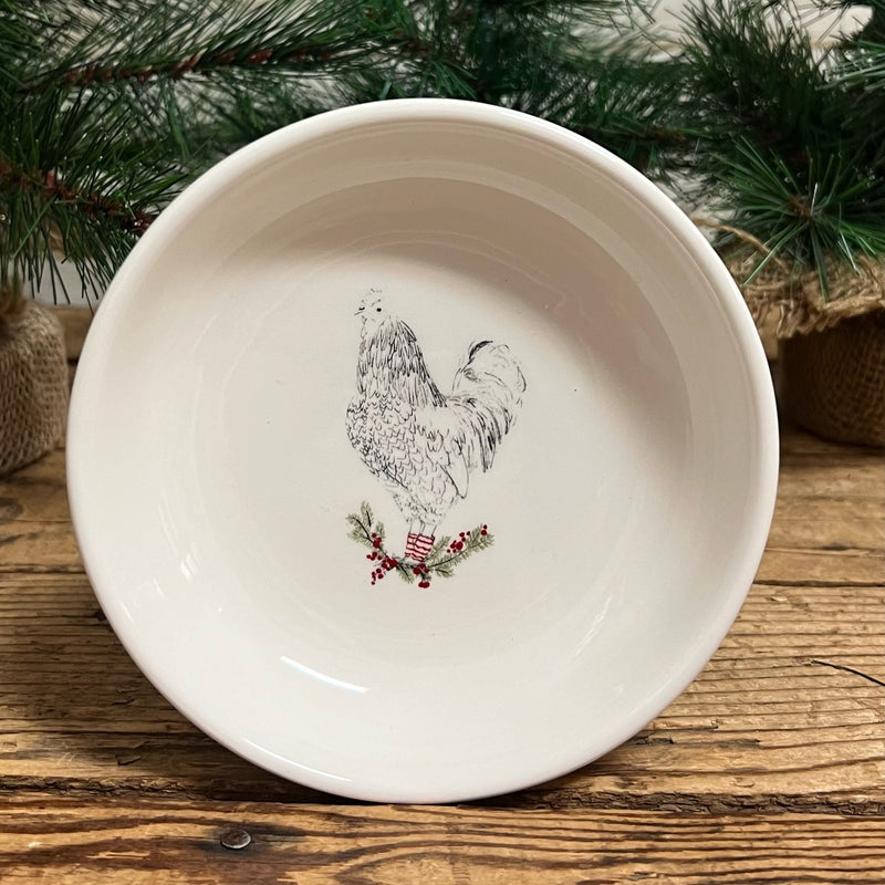 Christmas Farmhouse Shallow Bowl