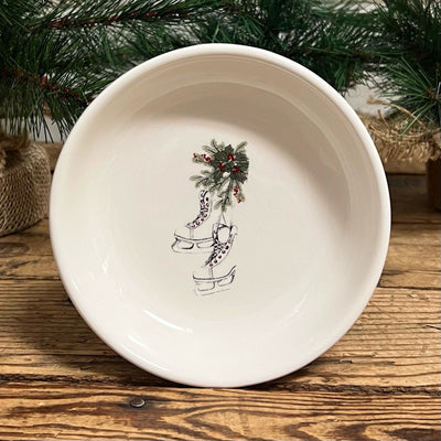 Christmas Farmhouse Shallow Bowl